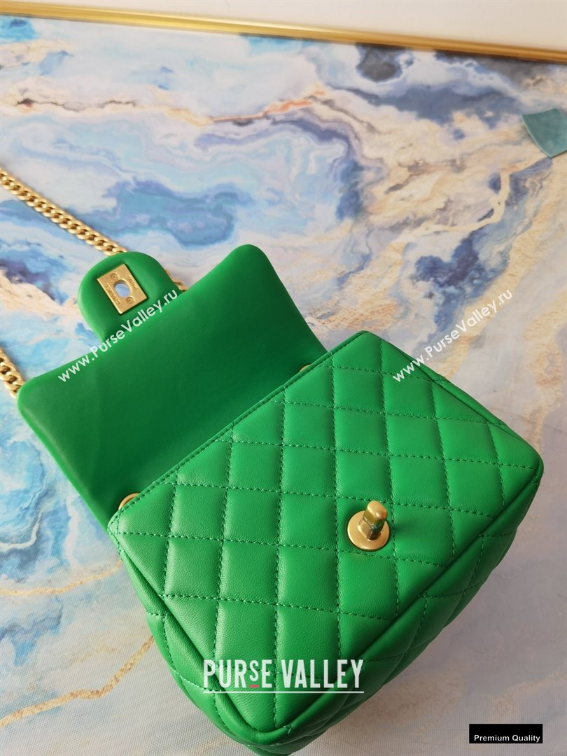 Chanel Resin Chain Lambskin Mini Flap Bag AS2379 Green 2021 (jiyuan/haoyun-21012242)