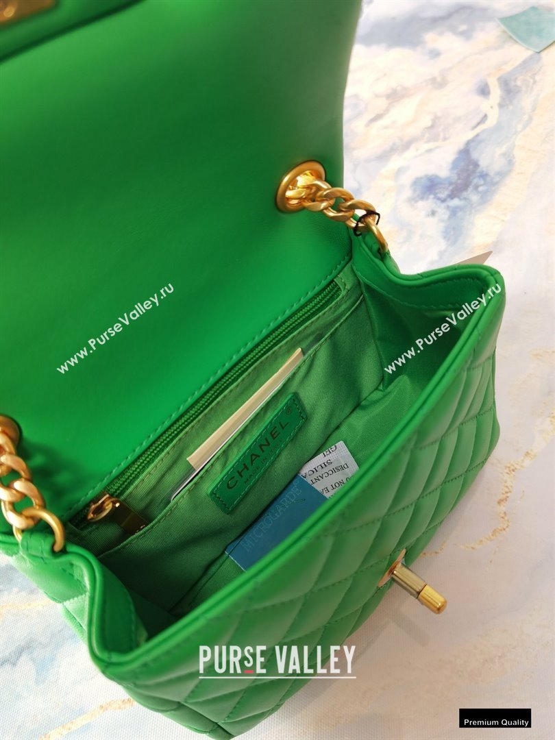 Chanel Resin Chain Lambskin Mini Flap Bag AS2379 Green 2021 (jiyuan/haoyun-21012242)