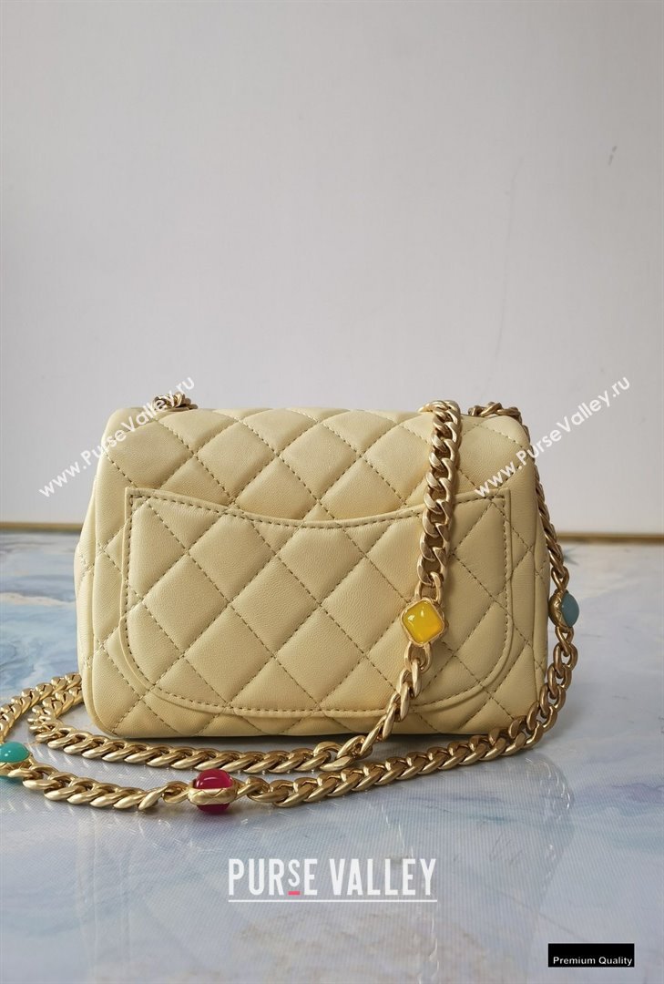 Chanel Resin Chain Lambskin Mini Flap Bag AS2379 Beige 2021 (jiyuan/haoyun-21012241)