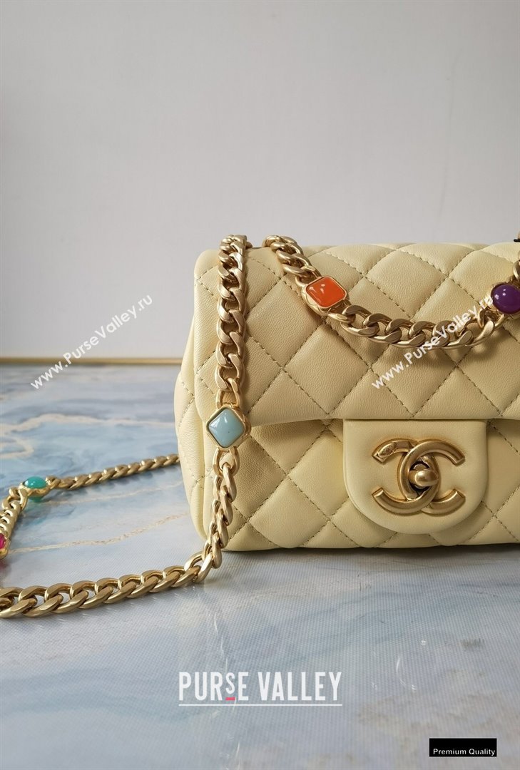 Chanel Resin Chain Lambskin Mini Flap Bag AS2379 Beige 2021 (jiyuan/haoyun-21012241)