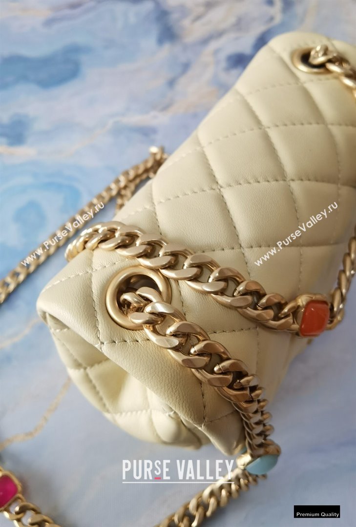 Chanel Resin Chain Lambskin Mini Flap Bag AS2379 Beige 2021 (jiyuan/haoyun-21012241)