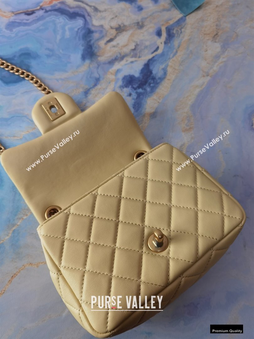 Chanel Resin Chain Lambskin Mini Flap Bag AS2379 Beige 2021 (jiyuan/haoyun-21012241)