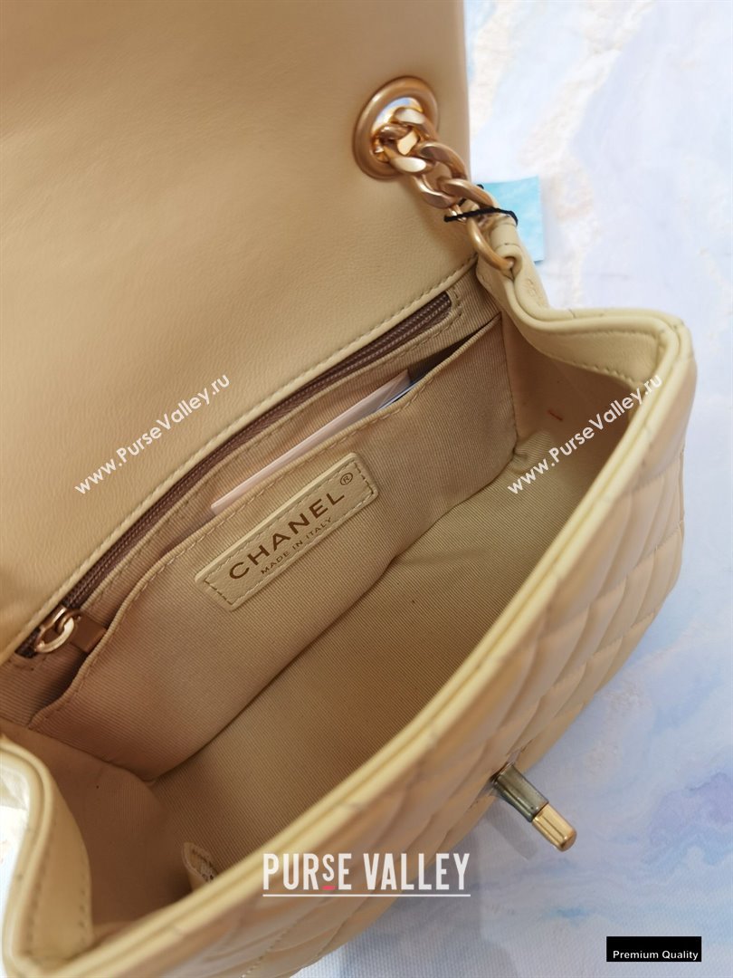 Chanel Resin Chain Lambskin Mini Flap Bag AS2379 Beige 2021 (jiyuan/haoyun-21012241)