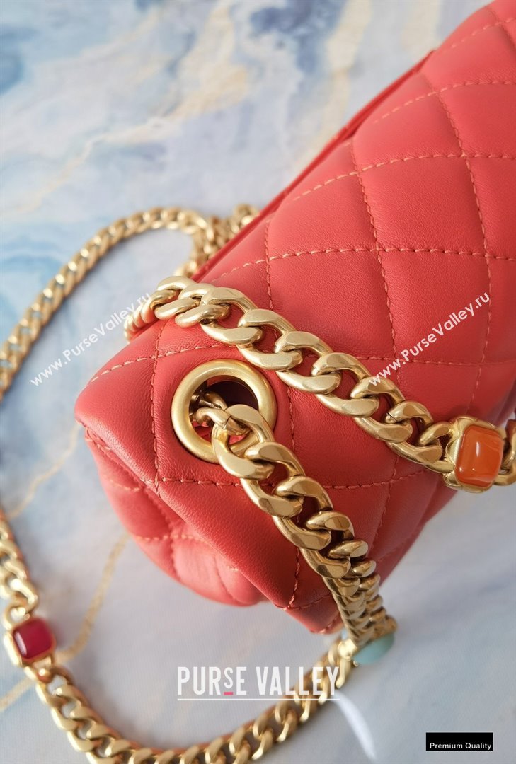 Chanel Resin Chain Lambskin Mini Flap Bag AS2379 Red 2021 (jiyuan/haoyun-21012239)