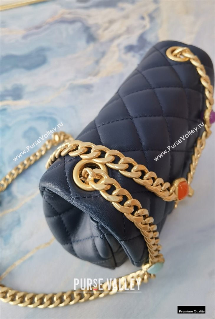Chanel Resin Chain Lambskin Mini Flap Bag AS2379 Navy Blue 2021 (jiyuan/haoyun-21012236)