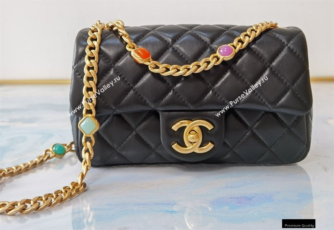 Chanel Resin Chain Lambskin Small Flap Bag AS2380 Black 2021 (jiyuan/haoyun-21012225)