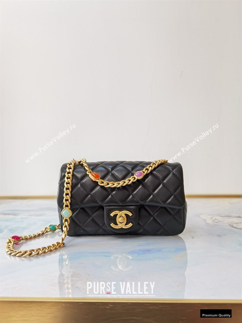 Chanel Resin Chain Lambskin Small Flap Bag AS2380 Black 2021 (jiyuan/haoyun-21012225)