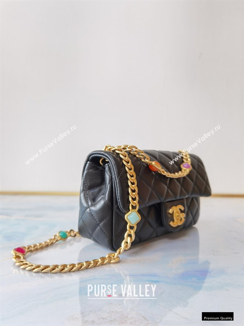 Chanel Resin Chain Lambskin Small Flap Bag AS2380 Black 2021 (jiyuan/haoyun-21012225)