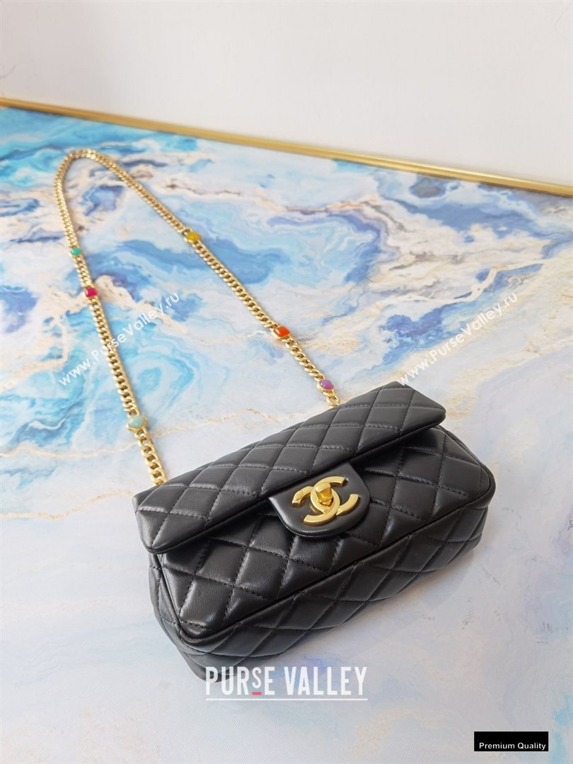 Chanel Resin Chain Lambskin Small Flap Bag AS2380 Black 2021 (jiyuan/haoyun-21012225)