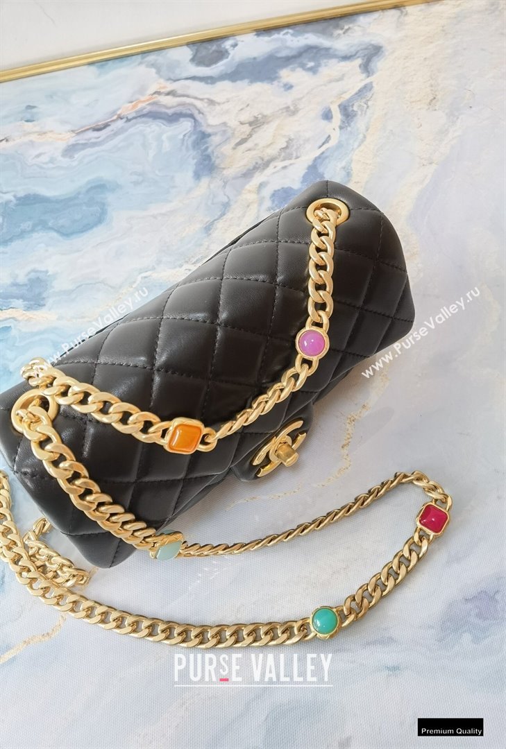 Chanel Resin Chain Lambskin Small Flap Bag AS2380 Black 2021 (jiyuan/haoyun-21012225)