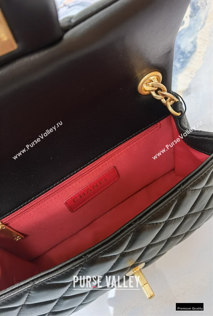 Chanel Resin Chain Lambskin Small Flap Bag AS2380 Black 2021 (jiyuan/haoyun-21012225)