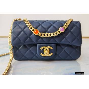 Chanel Resin Chain Lambskin Small Flap Bag AS2380 Navy Blue 2021 (jiyuan/haoyun-21012226)