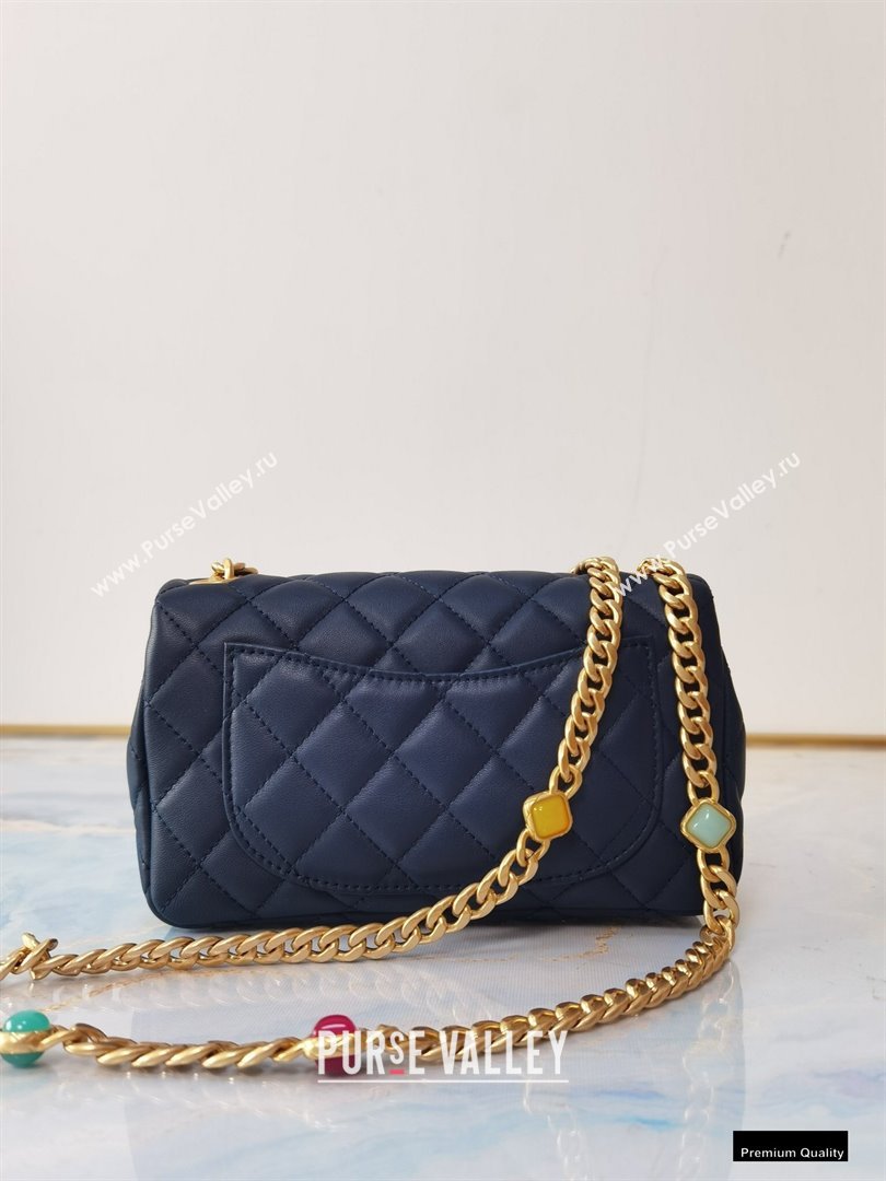 Chanel Resin Chain Lambskin Small Flap Bag AS2380 Navy Blue 2021 (jiyuan/haoyun-21012226)