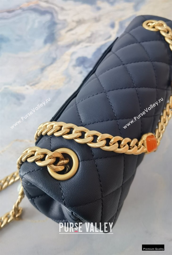 Chanel Resin Chain Lambskin Small Flap Bag AS2380 Navy Blue 2021 (jiyuan/haoyun-21012226)