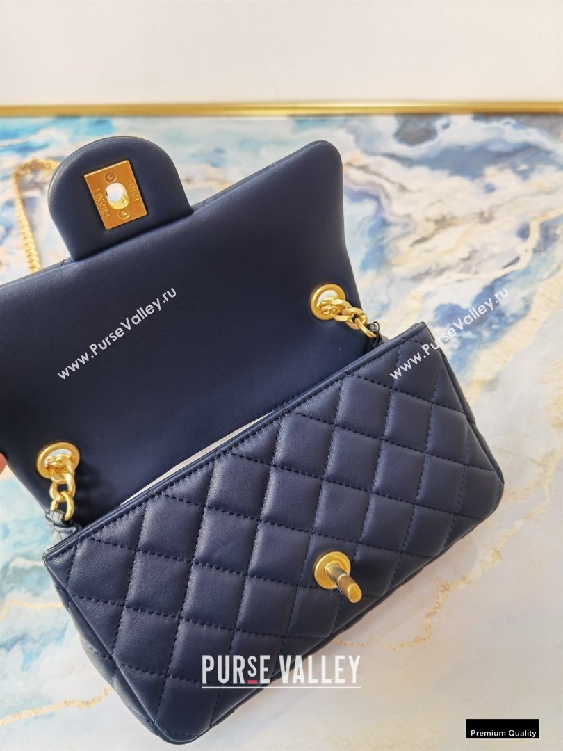 Chanel Resin Chain Lambskin Small Flap Bag AS2380 Navy Blue 2021 (jiyuan/haoyun-21012226)