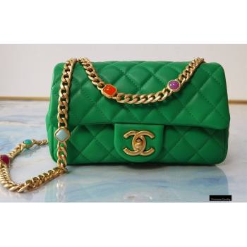 Chanel Resin Chain Lambskin Small Flap Bag AS2380 Green 2021 (jiyuan/haoyun-21012232)