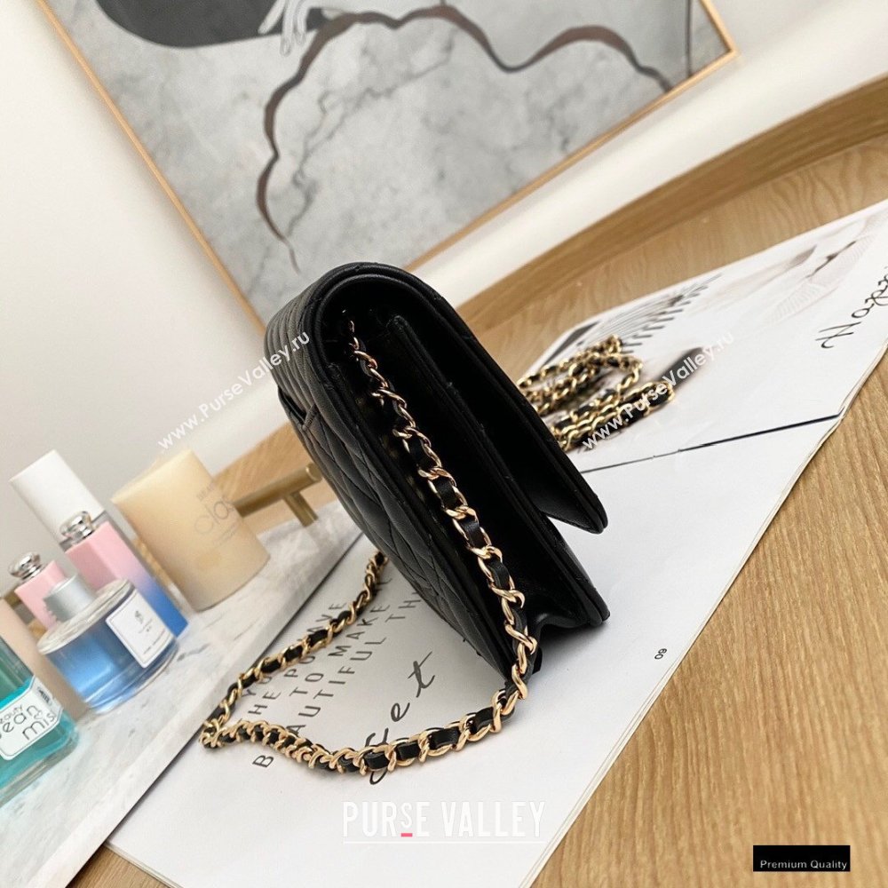 Chanel Zirconium Crystal CC Logo Wallet on Chain WOC Bag AP1943 Black 2021 (yingfeng-21012220)