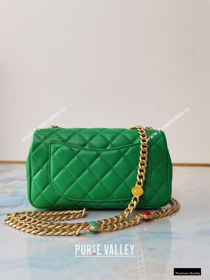 Chanel Resin Chain Lambskin Small Flap Bag AS2380 Green 2021 (jiyuan/haoyun-21012232)