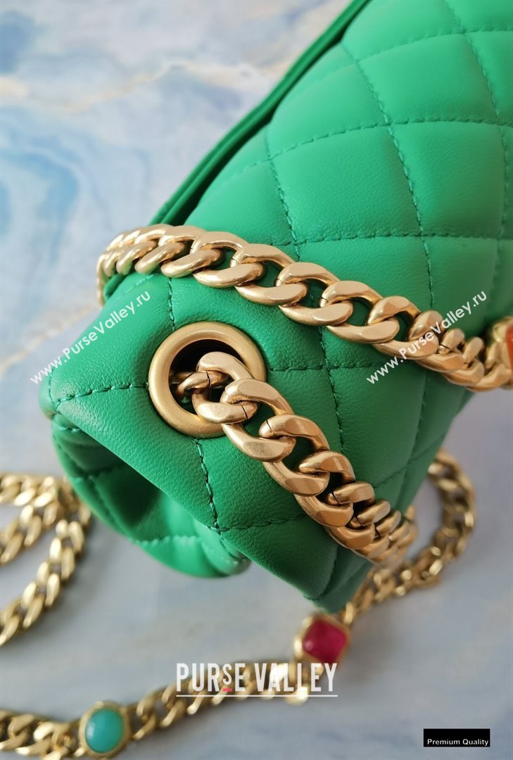 Chanel Resin Chain Lambskin Small Flap Bag AS2380 Green 2021 (jiyuan/haoyun-21012232)