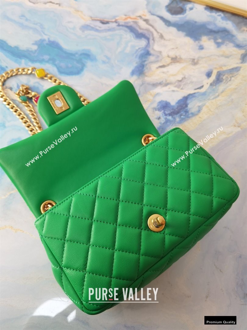 Chanel Resin Chain Lambskin Small Flap Bag AS2380 Green 2021 (jiyuan/haoyun-21012232)