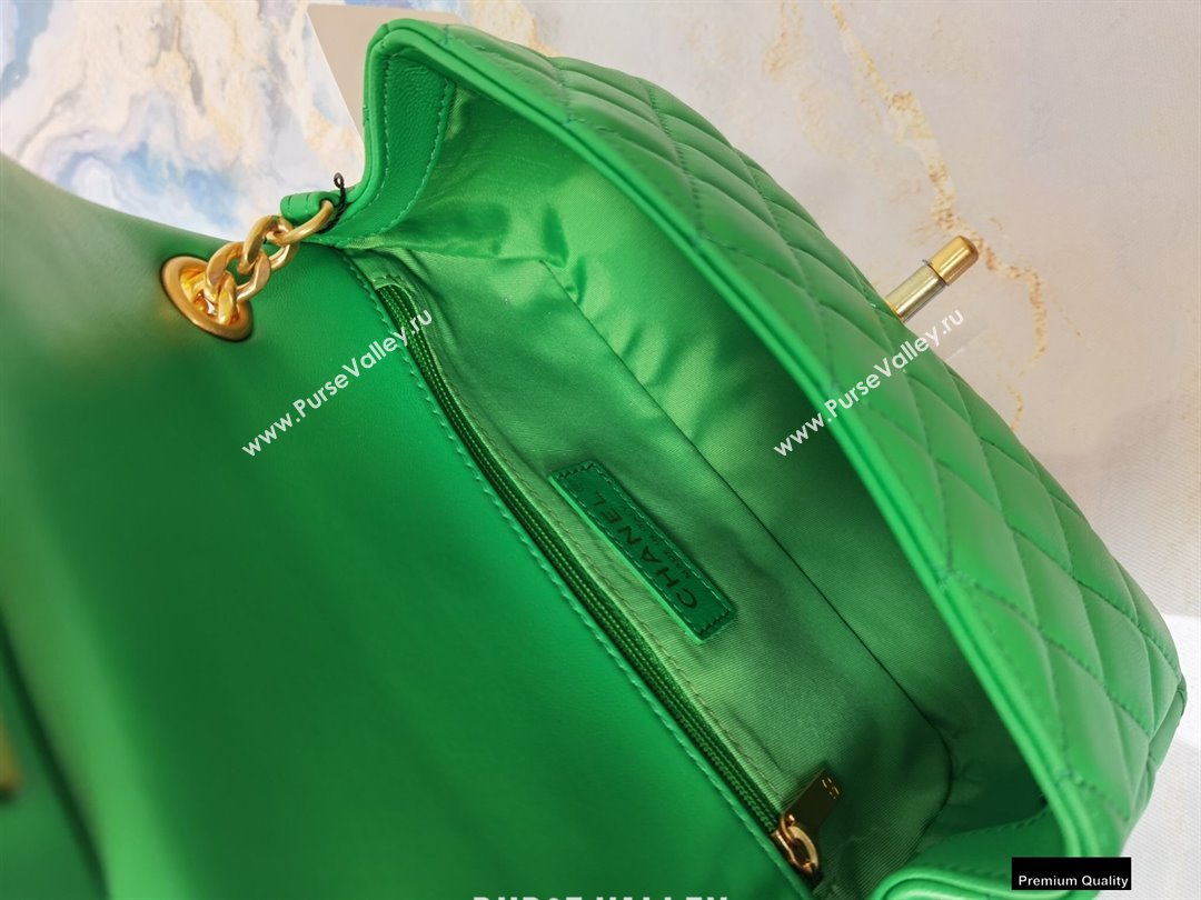 Chanel Resin Chain Lambskin Small Flap Bag AS2380 Green 2021 (jiyuan/haoyun-21012232)