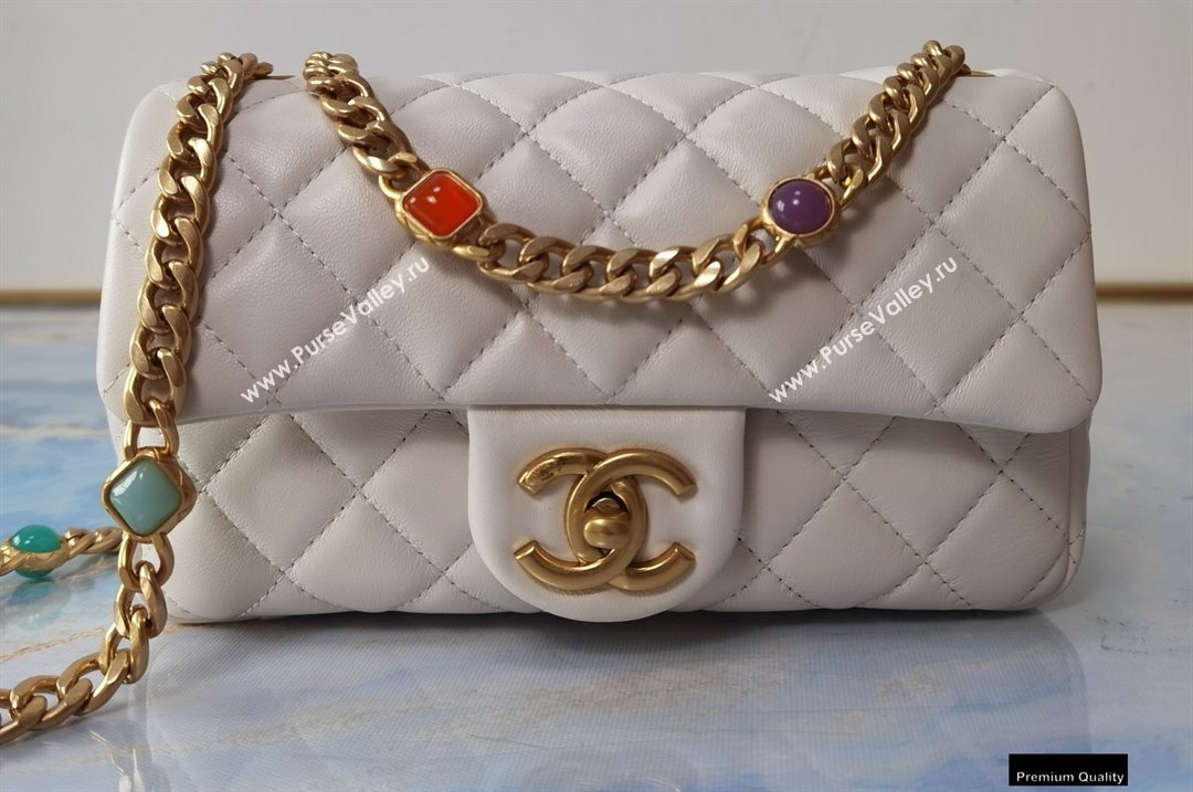 Chanel Resin Chain Lambskin Small Flap Bag AS2380 Creamy 2021 (jiyuan/haoyun-21012228)