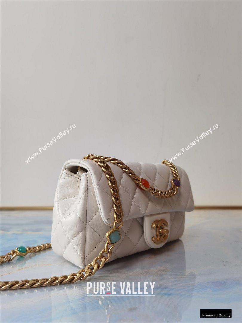 Chanel Resin Chain Lambskin Small Flap Bag AS2380 Creamy 2021 (jiyuan/haoyun-21012228)