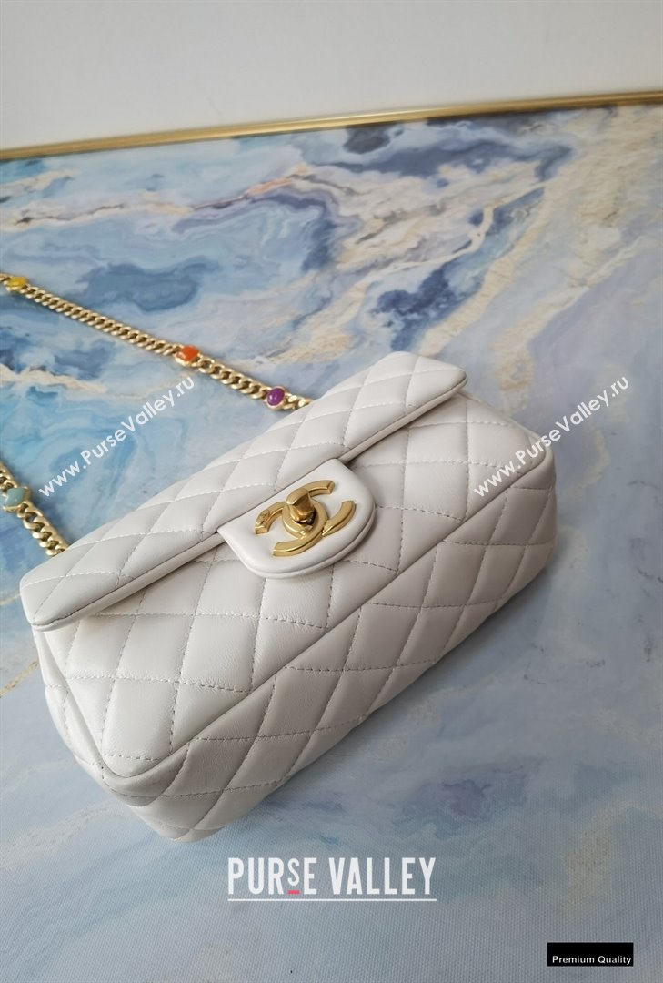 Chanel Resin Chain Lambskin Small Flap Bag AS2380 Creamy 2021 (jiyuan/haoyun-21012228)