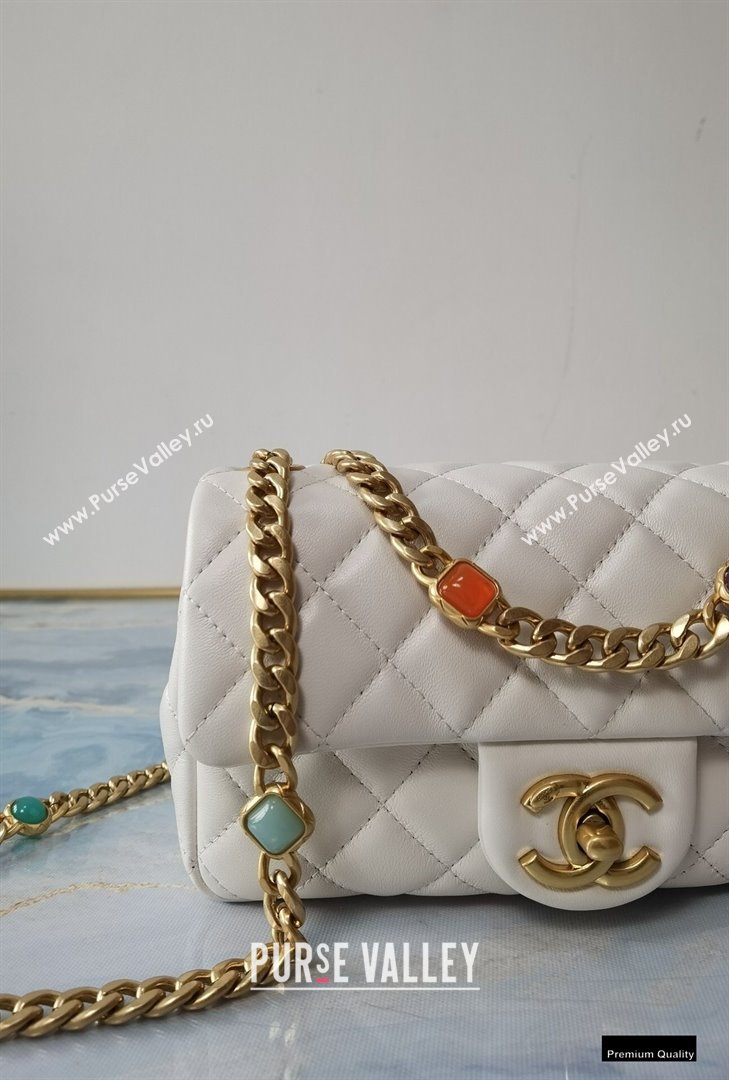 Chanel Resin Chain Lambskin Small Flap Bag AS2380 Creamy 2021 (jiyuan/haoyun-21012228)