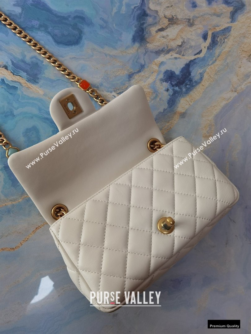 Chanel Resin Chain Lambskin Small Flap Bag AS2380 Creamy 2021 (jiyuan/haoyun-21012228)