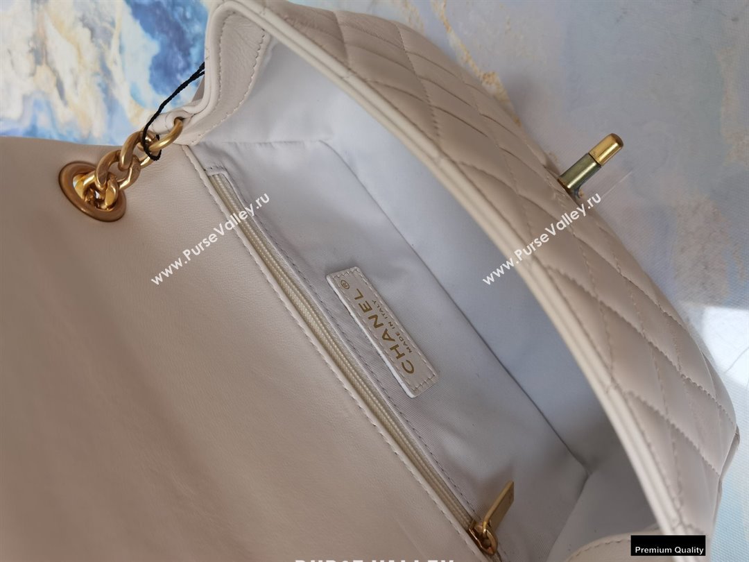 Chanel Resin Chain Lambskin Small Flap Bag AS2380 Creamy 2021 (jiyuan/haoyun-21012228)