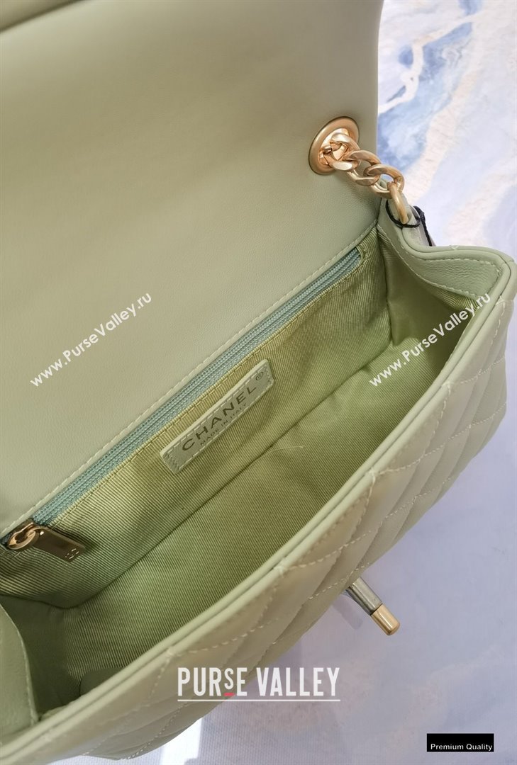 Chanel Resin Chain Lambskin Small Flap Bag AS2380 Light Green 2021 (jiyuan/haoyun-21012230)