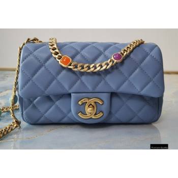 Chanel Resin Chain Lambskin Small Flap Bag AS2380 Denim Blue 2021 (jiyuan/haoyun-21012227)