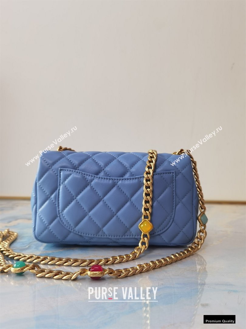 Chanel Resin Chain Lambskin Small Flap Bag AS2380 Denim Blue 2021 (jiyuan/haoyun-21012227)