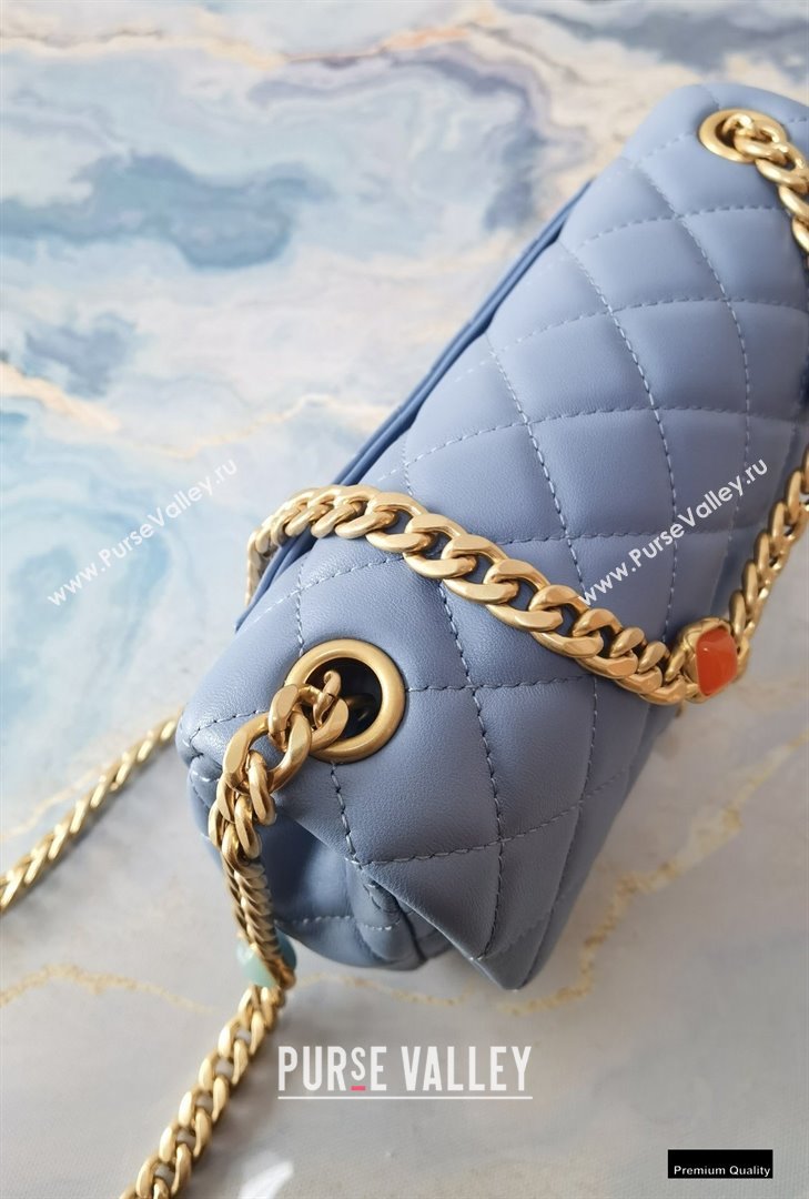 Chanel Resin Chain Lambskin Small Flap Bag AS2380 Denim Blue 2021 (jiyuan/haoyun-21012227)