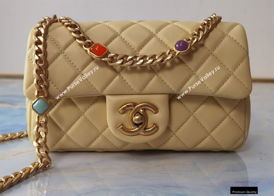 Chanel Resin Chain Lambskin Small Flap Bag AS2380 Beige 2021 (jiyuan/haoyun-21012231)