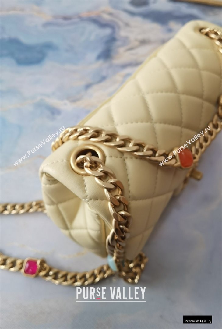 Chanel Resin Chain Lambskin Small Flap Bag AS2380 Beige 2021 (jiyuan/haoyun-21012231)