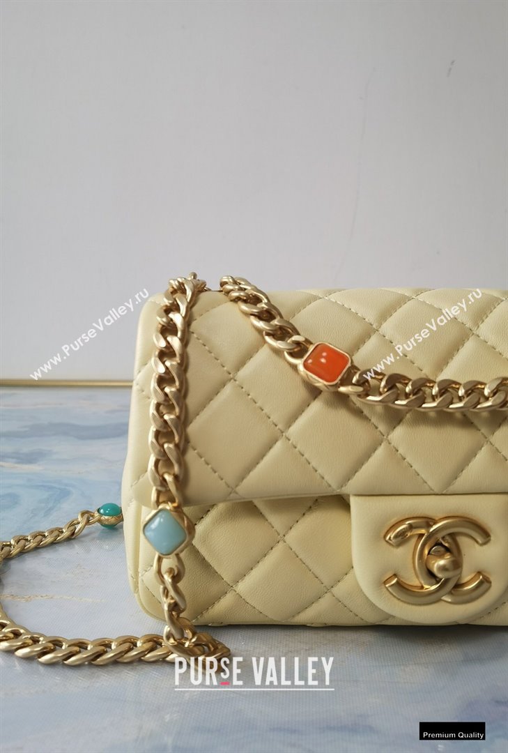 Chanel Resin Chain Lambskin Small Flap Bag AS2380 Beige 2021 (jiyuan/haoyun-21012231)