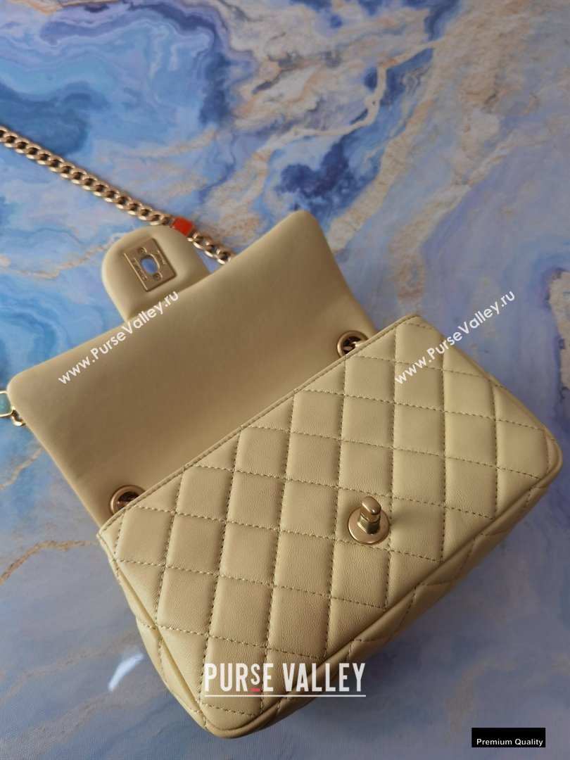 Chanel Resin Chain Lambskin Small Flap Bag AS2380 Beige 2021 (jiyuan/haoyun-21012231)
