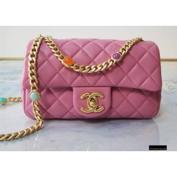 Chanel Resin Chain Lambskin Small Flap Bag AS2380 Pink 2021 (jiyuan/haoyun-21012233)