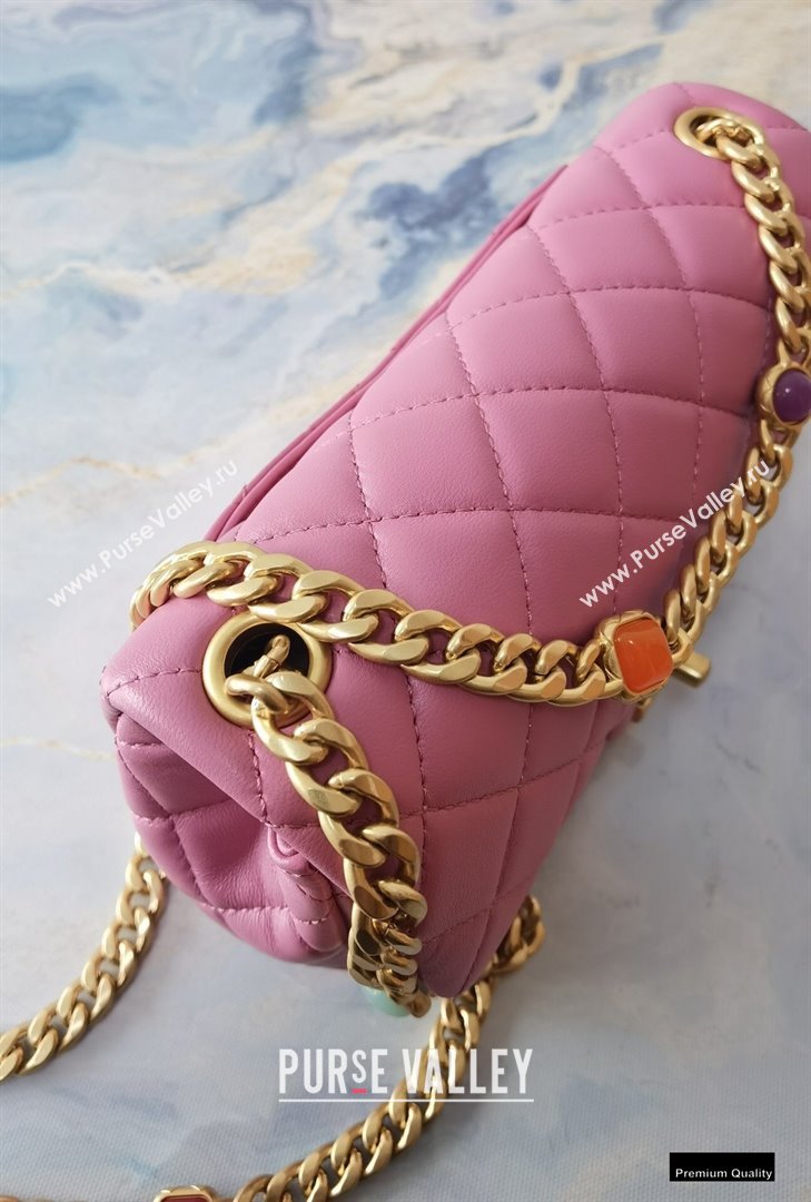 Chanel Resin Chain Lambskin Small Flap Bag AS2380 Pink 2021 (jiyuan/haoyun-21012233)