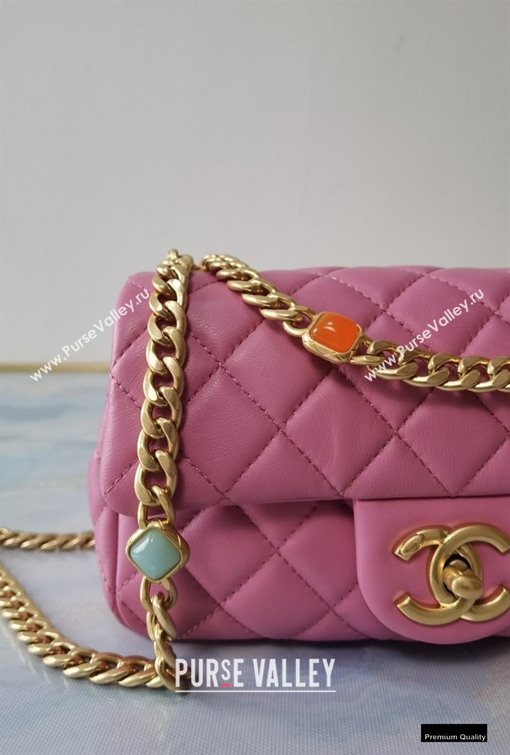 Chanel Resin Chain Lambskin Small Flap Bag AS2380 Pink 2021 (jiyuan/haoyun-21012233)