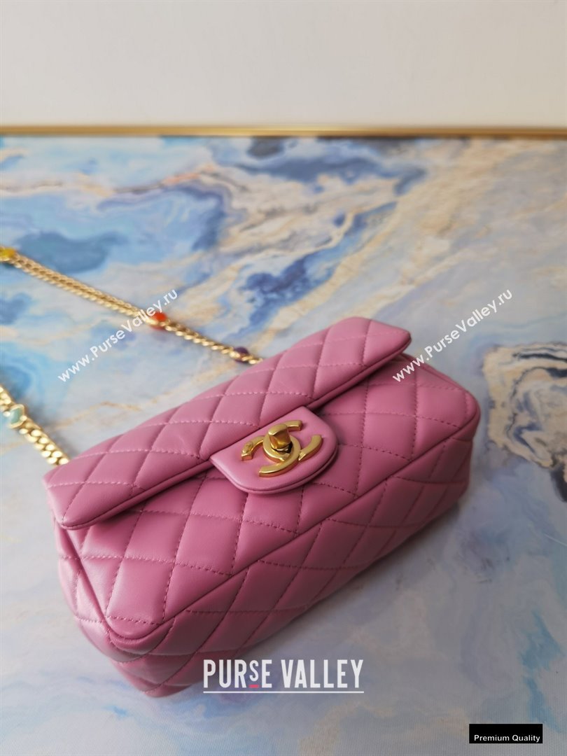 Chanel Resin Chain Lambskin Small Flap Bag AS2380 Pink 2021 (jiyuan/haoyun-21012233)