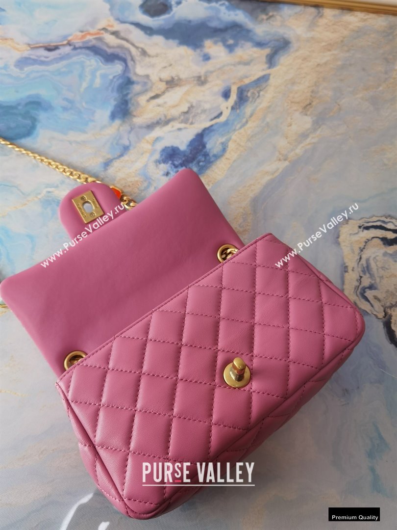 Chanel Resin Chain Lambskin Small Flap Bag AS2380 Pink 2021 (jiyuan/haoyun-21012233)