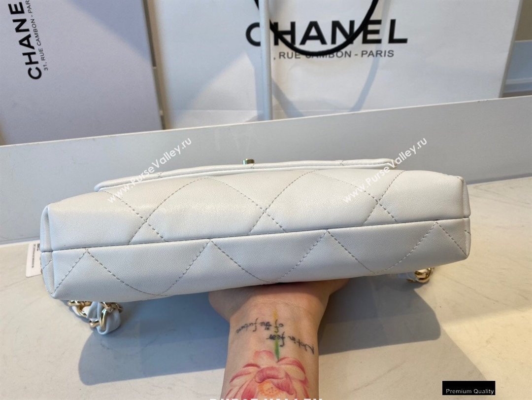 Chanel Lambskin Small Flap Bag with Logo Strap AS2299 White 2021 (jiyuan/haoyun-21012206)