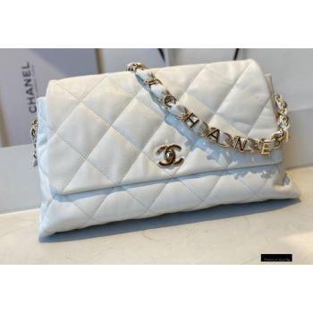 Chanel Lambskin Large Flap Bag with Logo Strap AS2316 White 2021 (jiyuan/haoyun-21012204)