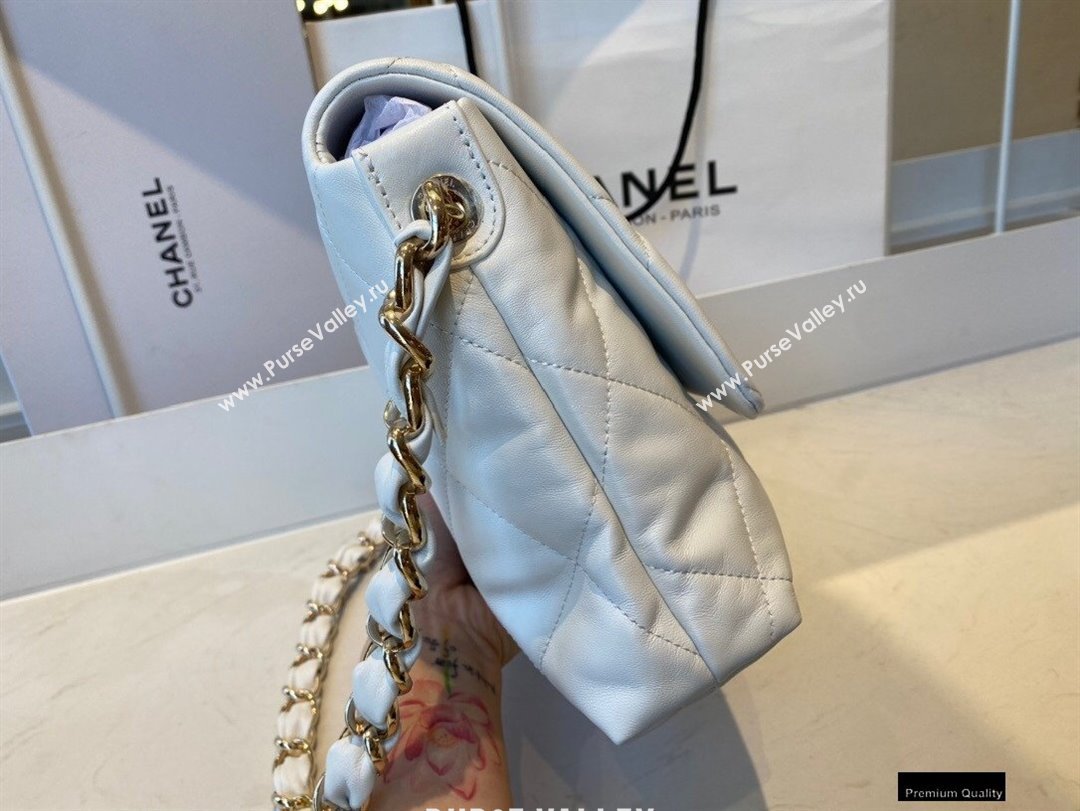 Chanel Lambskin Large Flap Bag with Logo Strap AS2316 White 2021 (jiyuan/haoyun-21012204)