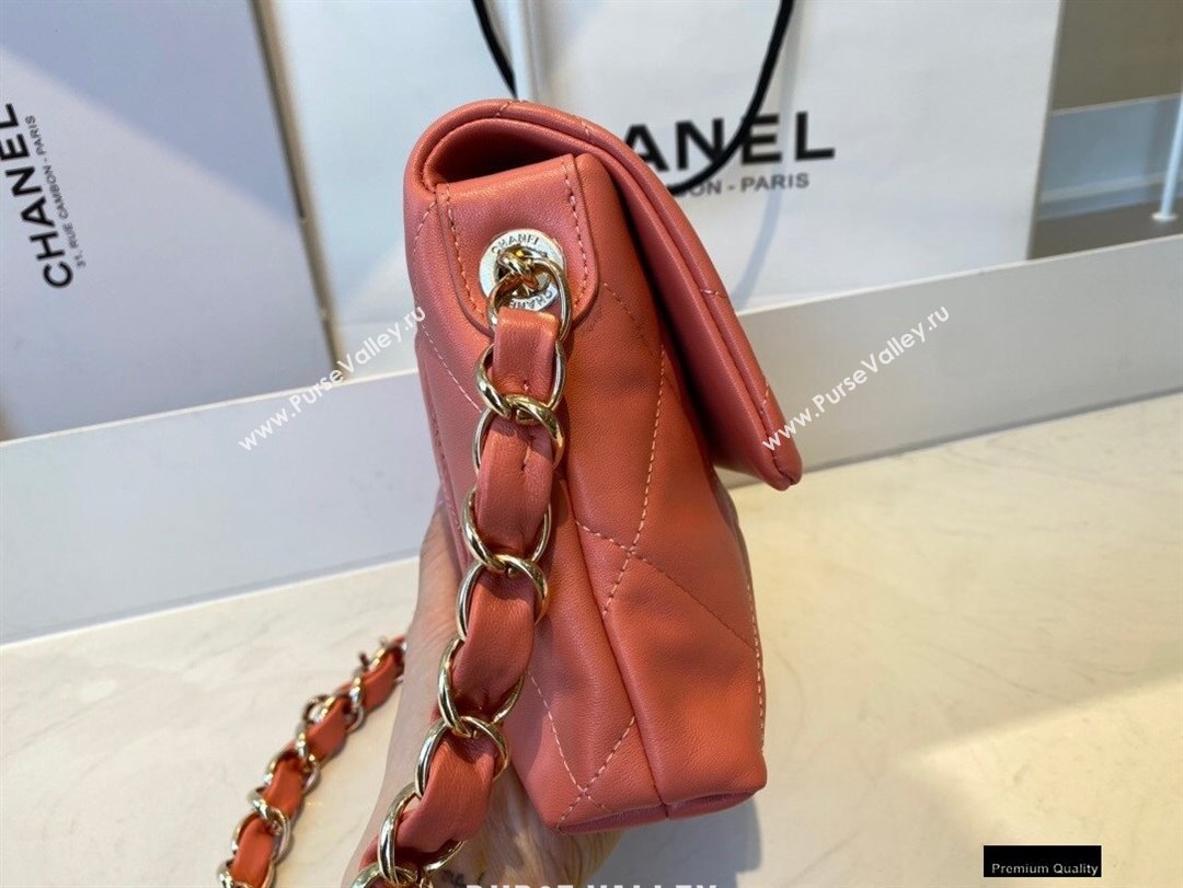 Chanel Lambskin Small Flap Bag with Logo Strap AS2299 Coral Pink 2021 (jiyuan/haoyun-21012212)