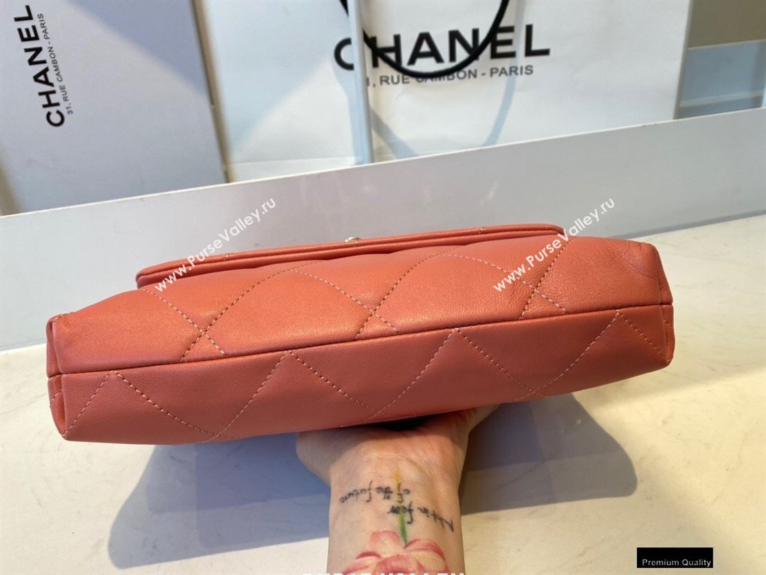 Chanel Lambskin Small Flap Bag with Logo Strap AS2299 Coral Pink 2021 (jiyuan/haoyun-21012212)