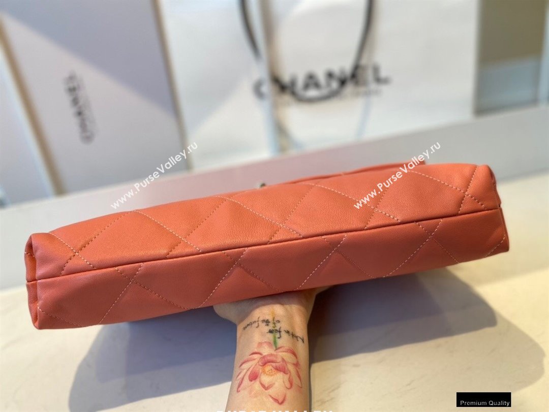 Chanel Lambskin Large Flap Bag with Logo Strap AS2316 Coral Pink 2021 (jiyuan/haoyun-21012210)